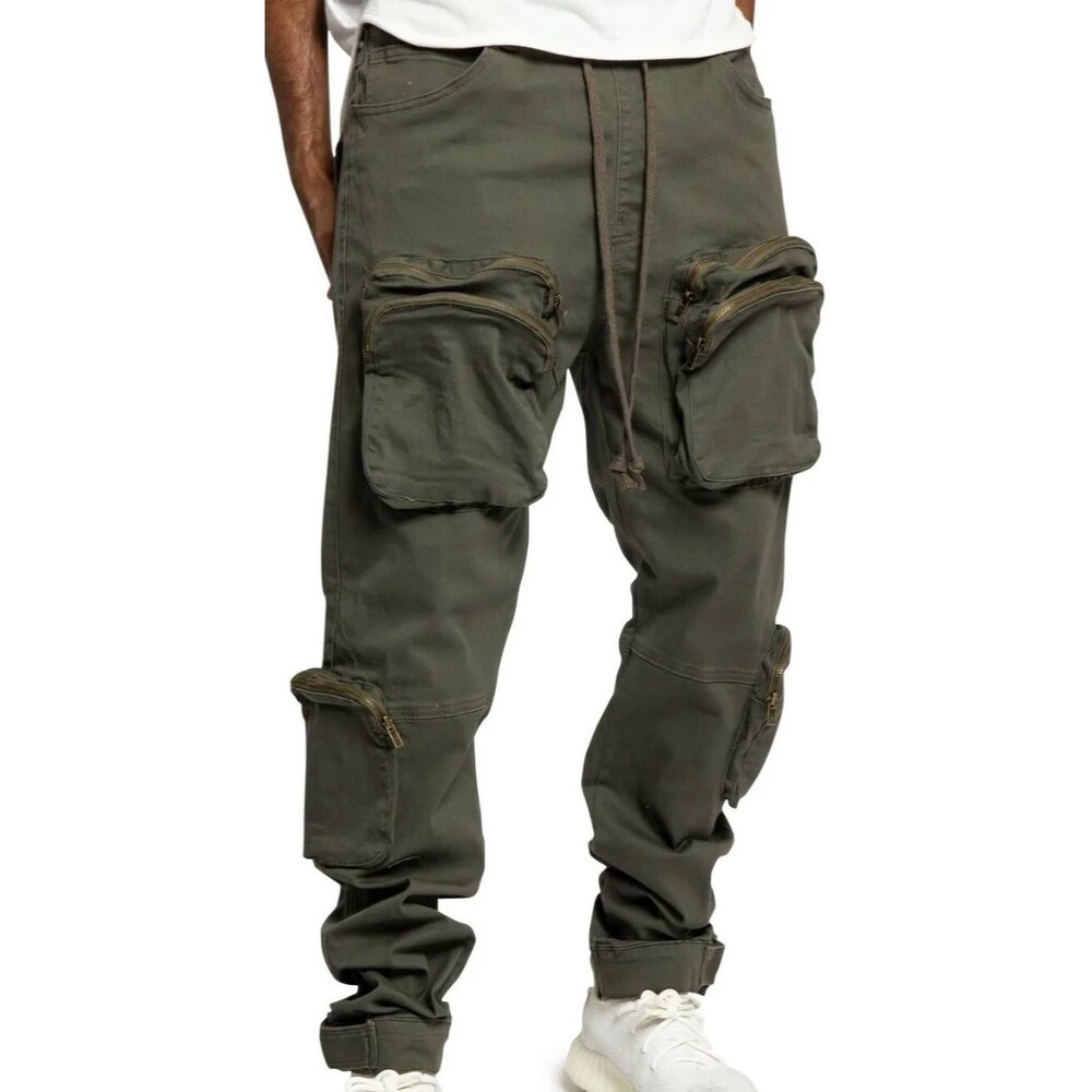 Victorious Men's Utility Front Big Pocket Zipper Cargo Pants size 32 NWT